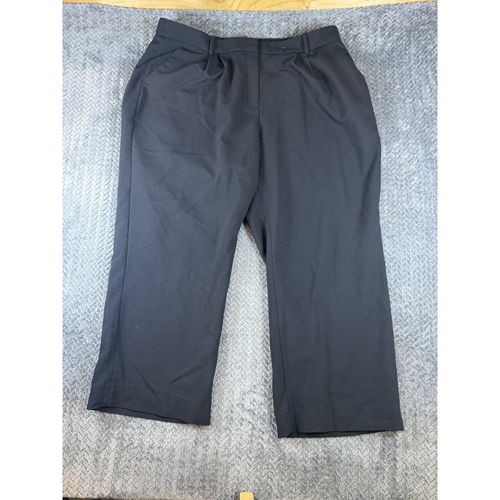 Abercrombie & Fitch Curve Love Dress Pants Womens 35/20 Wide Leg Black Pleated